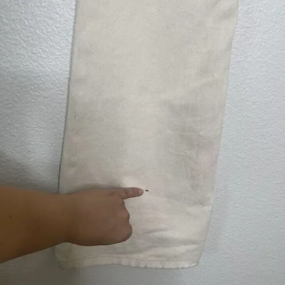 Brandy Melville Jeans Galt Small 26 Flared Cream Bootcut 100% Cotton Denim NEW - Picture 12 of 14